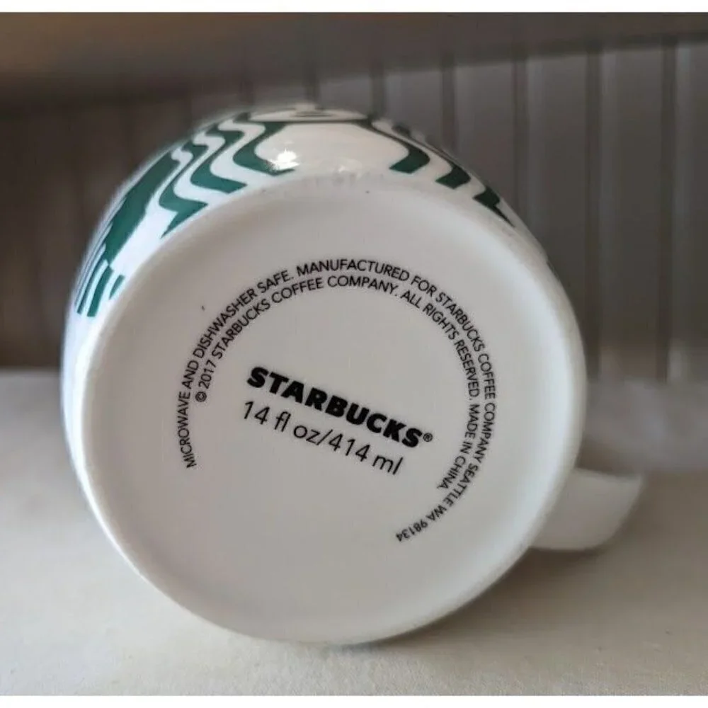 Starbucks Classic Green Mermaid Siren Logo Coffee Mug Cup 14 floz